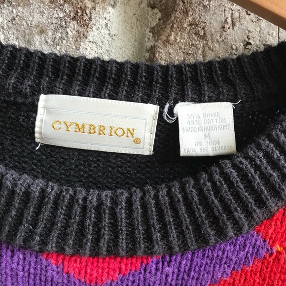 Vintage 90s Color Block Oversized Sweater Y2K in Living Color - Picture 4 of 4